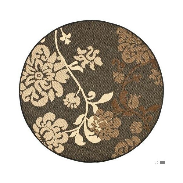 Safavieh 2 Ft. X 3 Ft. -7 In. Accent Indoor-Outdoor Courtyard- Black Natural And Brown- Machine Made Rug - CY4027D-2