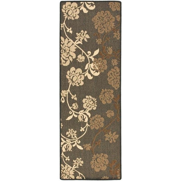 Safavieh 2 Ft. X 3 Ft. -7 In. Accent Indoor-Outdoor Courtyard- Black Natural And Brown- Machine Made Rug - CY4027D-2
