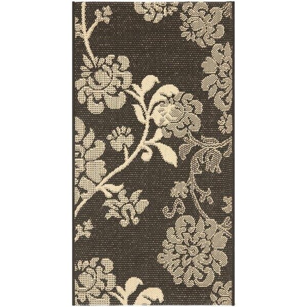 Safavieh 2 Ft. X 3 Ft. -7 In. Accent Indoor-Outdoor Courtyard- Black Natural And Brown- Machine Made Rug - CY4027D-2