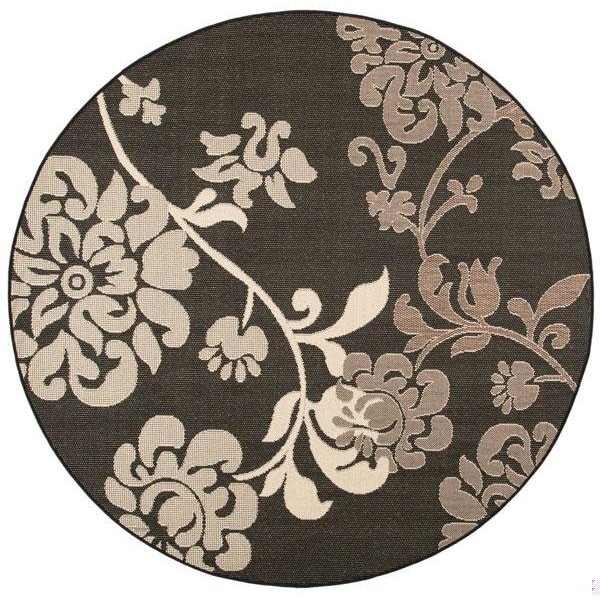 Safavieh 2 Ft. X 3 Ft. -7 In. Accent Indoor-Outdoor Courtyard- Black Natural And Brown- Machine Made Rug - CY4027D-2