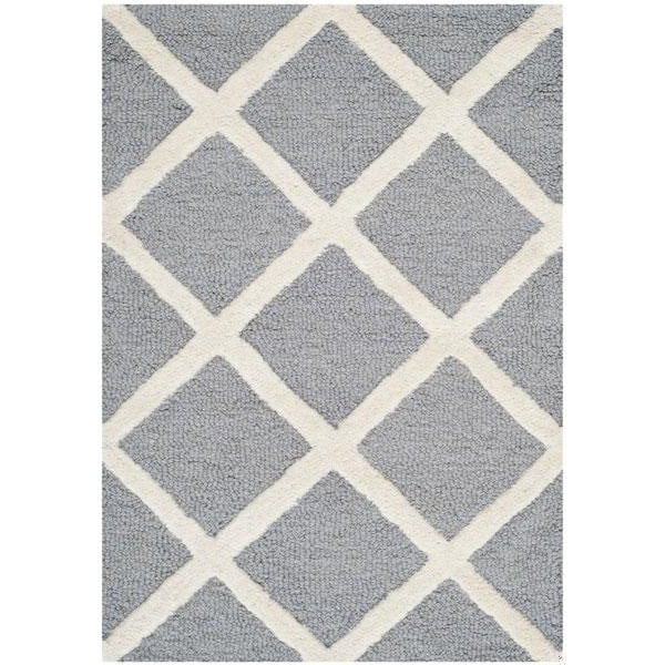 Safavieh Cambridge Hand Tufted Runner Rug- Silver - Ivory- 2 ft. 6 in. x 12 ft. - CAM135D-212