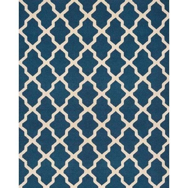 Safavieh 8 x 10 ft. Large Rectangle Transitional Cambridge- Navy Blue and Ivory Hand Tufted Rug - CAM121G-8