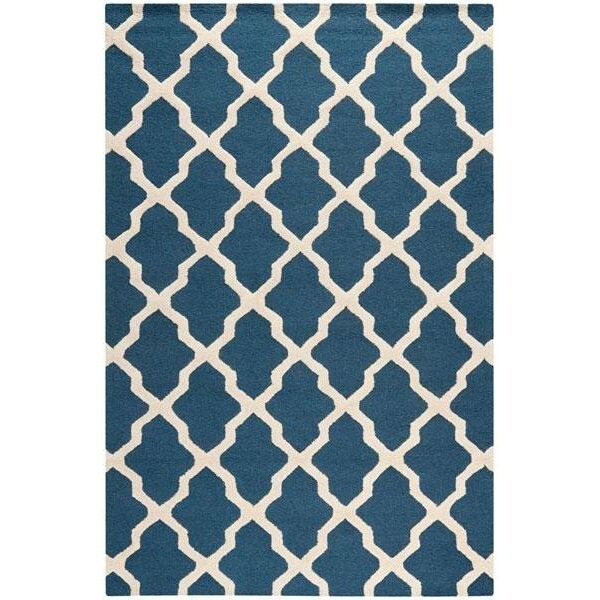 Safavieh 8 x 10 ft. Large Rectangle Transitional Cambridge- Navy Blue and Ivory Hand Tufted Rug - CAM121G-8