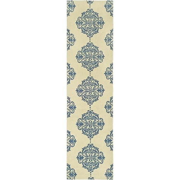 Safavieh 8 ft. - 9 in. x 11 ft. - 9 in. Large Rectangle- Transitional Chelsea Ivory And Blue Hand Hooked Rug - HK145A-9