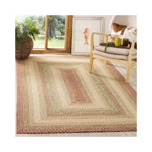 Safavieh 3 X 5 Ft. Oval Braided- Rust And Multi Hand Made Rug - BRD303A-3OV
