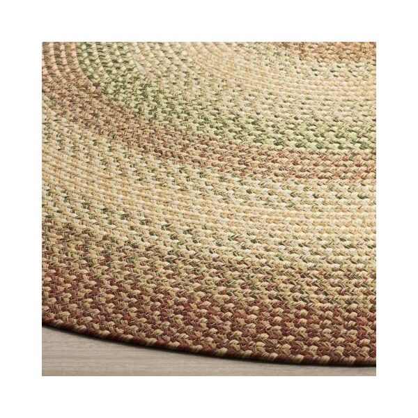 Safavieh 3 X 5 Ft. Oval Braided- Rust And Multi Hand Made Rug - BRD303A-3OV