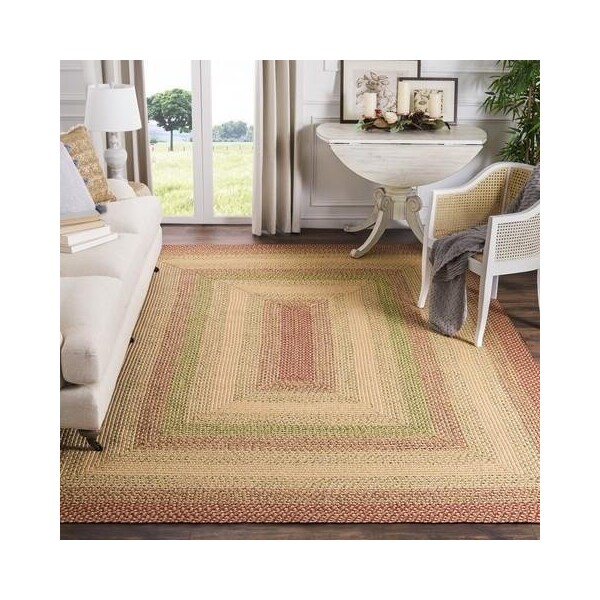 Safavieh 3 X 5 Ft. Oval Braided- Rust And Multi Hand Made Rug - BRD303A-3OV