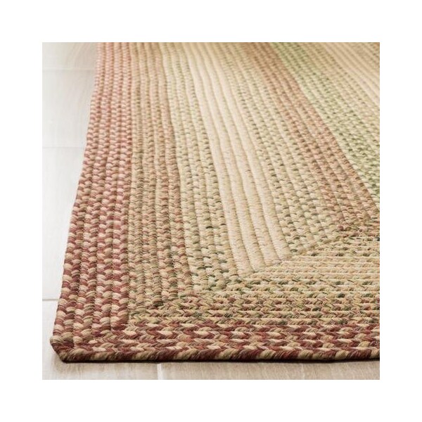Safavieh 3 X 5 Ft. Oval Braided- Rust And Multi Hand Made Rug - BRD303A-3OV