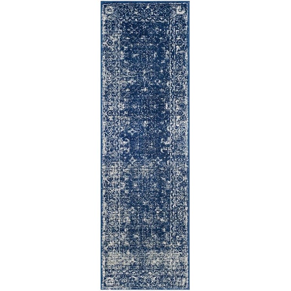 Safavieh 2 ft.-2 in. x 7 ft. Evoke Power Loomed Runner Rug, Navy and Ivory - EVK270A-27