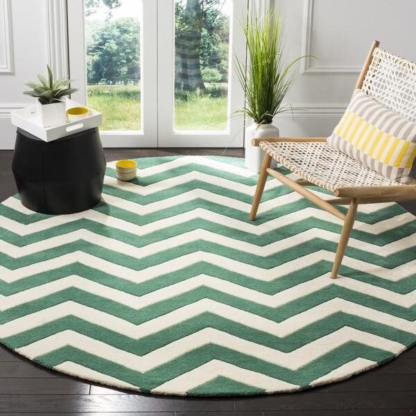 Safavieh Chatham Hand Tufted Rectangle Rug- Teal - Ivory- 3 x 5 ft. - CHT715T-3