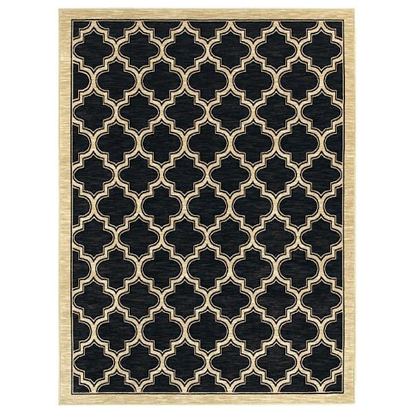 Dynamic Rugs Yazd Rectangular Rug- Black - 7 ft. 10 in. x 10 ft. 10 in. - YA9122816090