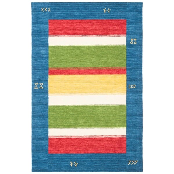 Safavieh 3 x 5 ft. Hand-Woven Himalaya Modern & Contemporary Rectangle Wool RugBlue - HIM595M-3