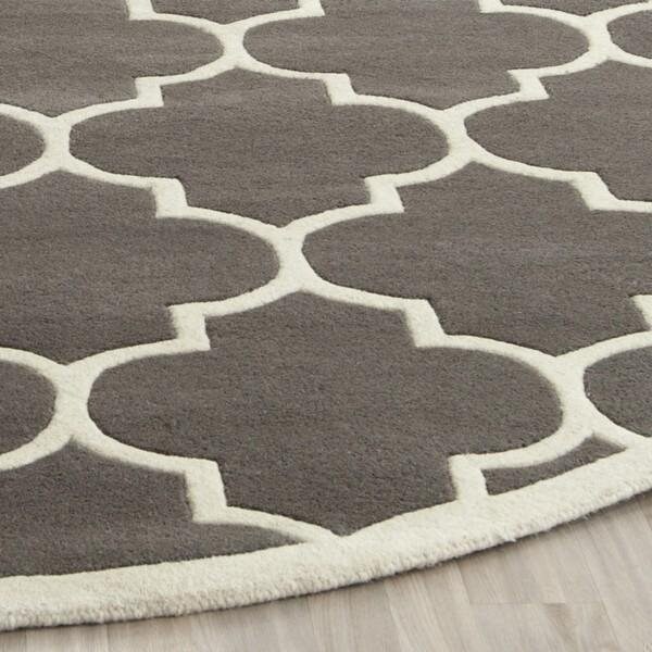 Safavieh Chatham Hand Tufted Rectangle Rug- Dark Grey - Ivory- 2 ft. 3 in. x 13 ft. - CHT733D-213