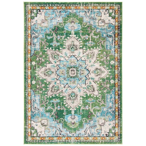 Safavieh Traditional Madison 400 Area Rectangle RugGreen & Turquoise 3 x 5 ft. - MAD473Y-3