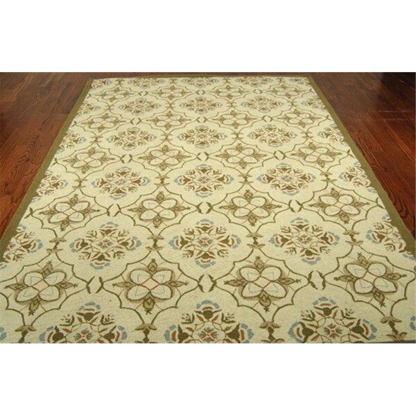 Safavieh 2 ft. 6 in. x 8 ft. Runner Transitional Chelsea Ivory and Green Hand Hooked Rug - HK376A-28