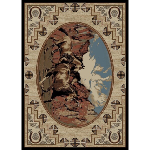 Sleep Ez 2 ft. 3 in. x 7 ft. 7 in. Lodge King Great Escape Area Rug, Multi Color - SL1836416