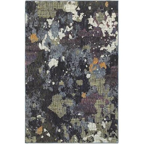 Oriental Weavers 2 x 12 ft. 6 in. Evolution Area Rug, Navy and Green - E8029A076365ST