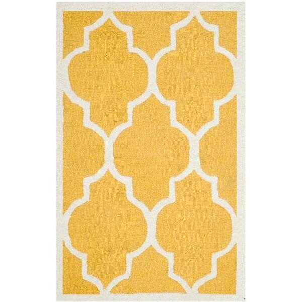 Safavieh Cambridge Hand Tufted Runner Rug- Gold - Ivory- 2 ft. 6 in. x 10 ft. - CAM134Q-210