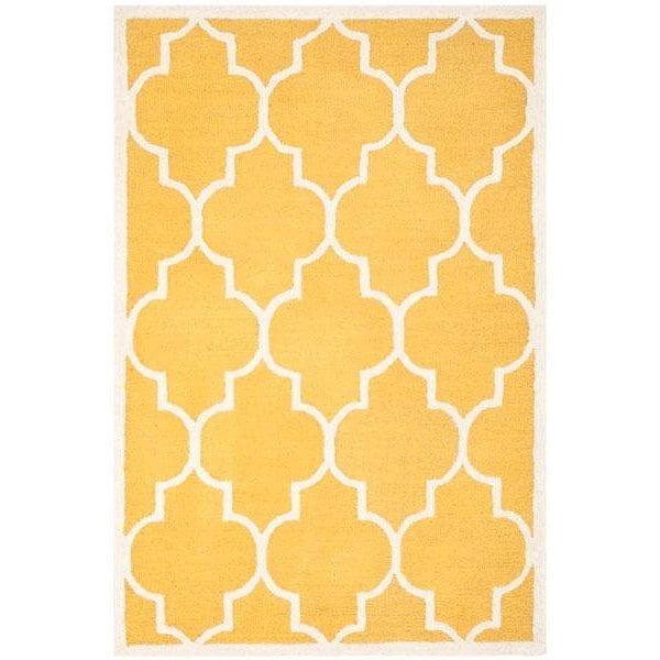 Safavieh Cambridge Hand Tufted Runner Rug- Gold - Ivory- 2 ft. 6 in. x 10 ft. - CAM134Q-210