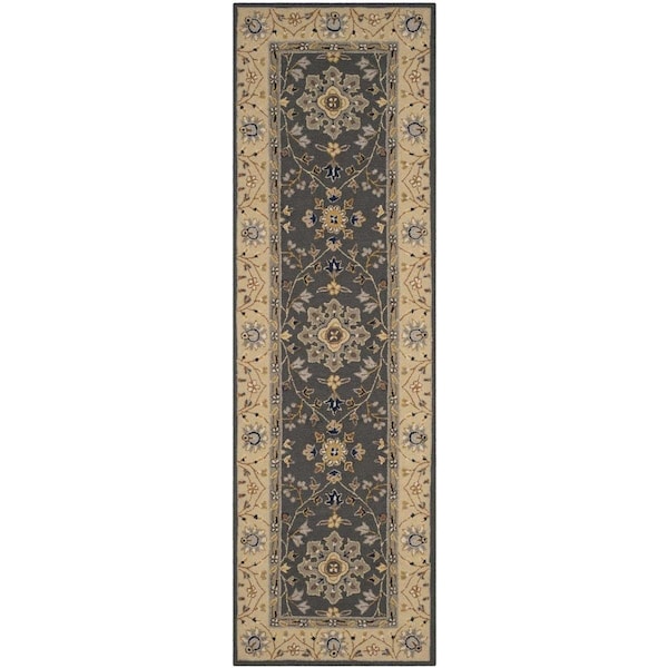 Safavieh Easy Care Hand Hooked Runner RugGrey & Cream 2 ft.6 in. x 8 ft. - EZC751H-28