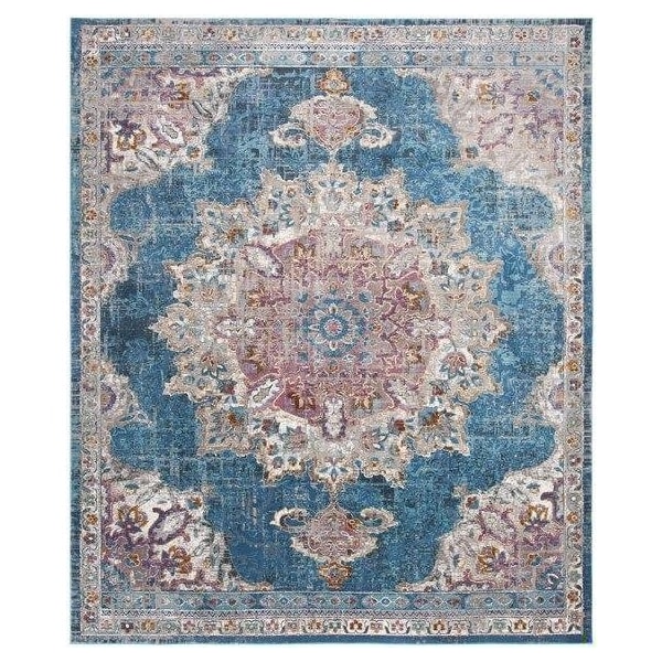 Safavieh 6 ft. 5 in. x 6 ft. 5 in. Aria Power-Loomed Square Rug Navy & Ivory - ARA103N-6SQ