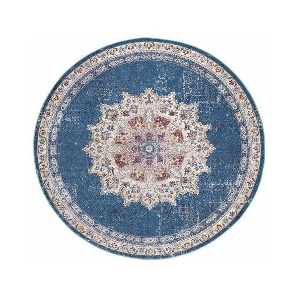 Safavieh 6 ft. 5 in. x 6 ft. 5 in. Aria Power-Loomed Square Rug Navy & Ivory - ARA103N-6SQ