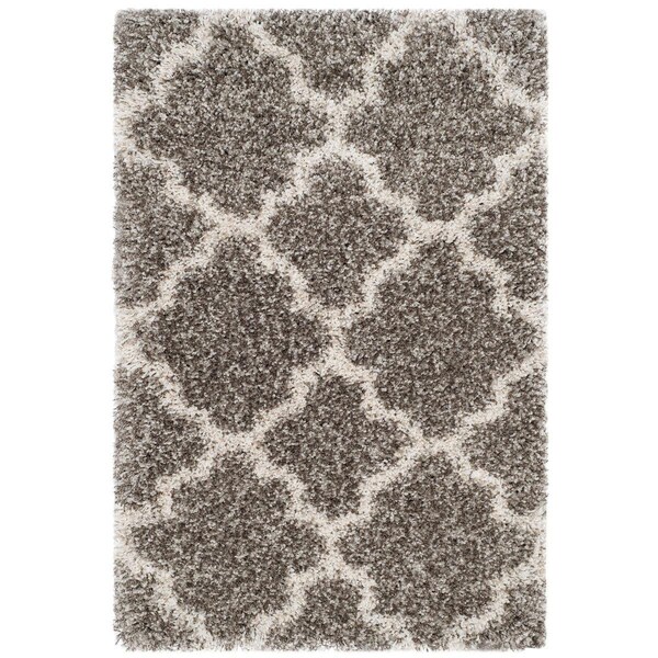 Safavieh Sgh-Hudson Shag Power Loomed Small Rectangle Rugs, Grey and Ivory - 3 x 5 ft. - SGH282B-3