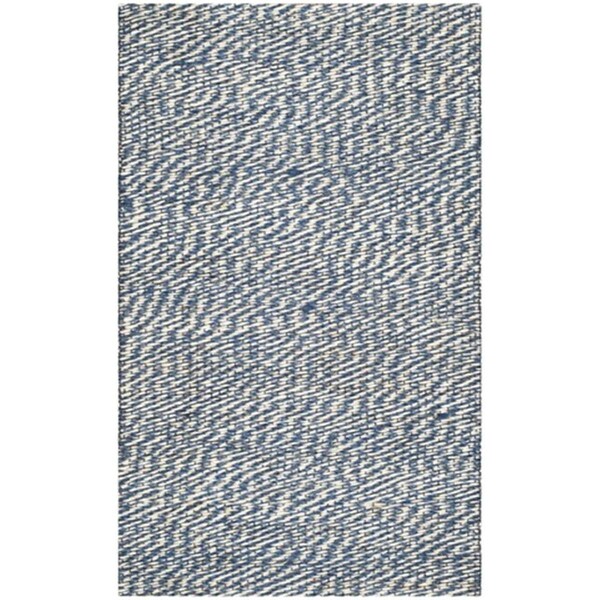 Safavieh Natural Fiber Hand Woven Runner Rug- Blue - Ivory- 2 ft. 6 in. x 4 ft. - NF448C-24