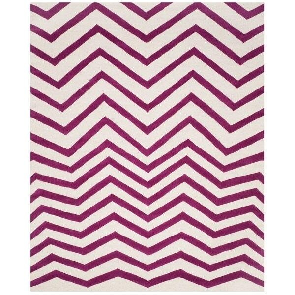 Safavieh Cambridge Hand Tufted Rectangle RugIvory & Fuchsia 4 x 6 ft. - CAM714F-4