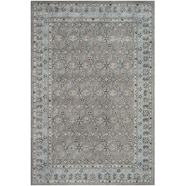 Safavieh Bella Hand Tufted Medium Rectangle Area RugSilver & Light Blue 6 x 9 ft. - BEL932A-6
