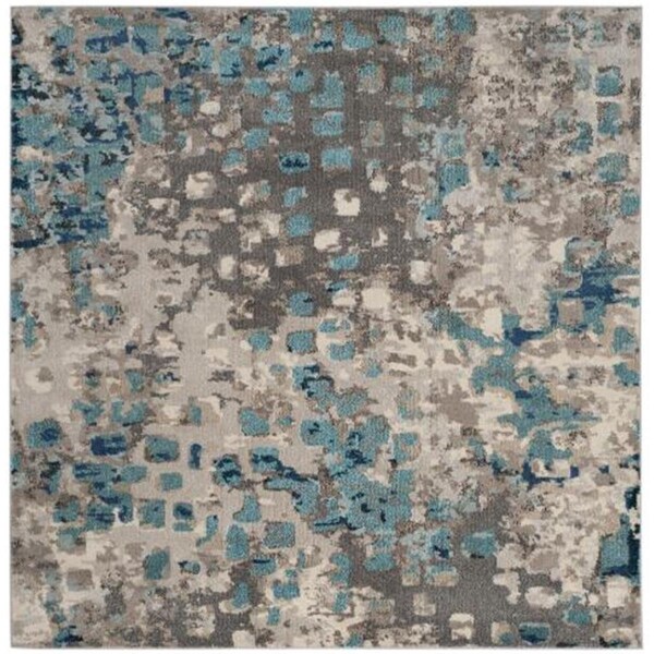 Safavieh 6 ft.-7 in. x 6 ft.-7 in. Monaco Power Loomed Square Area Rug Grey & Light Blue - MNC225E-7SQ