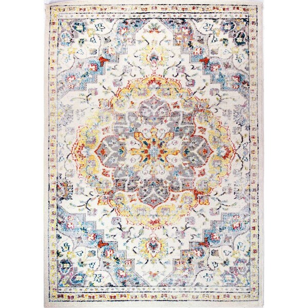 Bashian 2 ft. 6 in. x 8 ft. Dakota Collection Transitional Polypropylene Power Loom Area Rug, Ivory - D113-IV-2.6X8-MH705