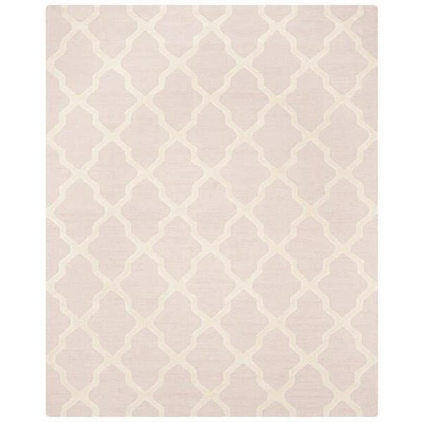 Safavieh 9 x 12 ft. Large Rectangle Transitional Cambridge- Light Pink and Ivory Hand Tufted Rug - CAM121M-9