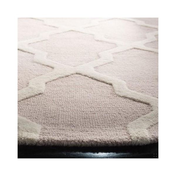 Safavieh 9 x 12 ft. Large Rectangle Transitional Cambridge- Light Pink and Ivory Hand Tufted Rug - CAM121M-9