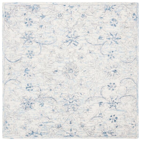 Safavieh Micro-Loop Hand Tufted Square Area RugLight Blue & Ivory 5 x 5 ft. - MLP506M-5SQ