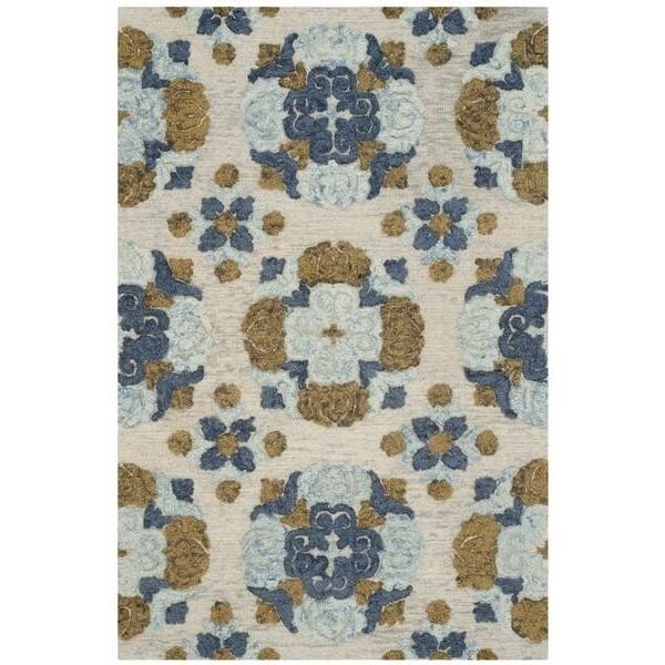 Safavieh Blossom Hand Tufted Small Rectangle Area Rug, Beige and Multicolor - 4 x 6 ft. - BLM403A-4