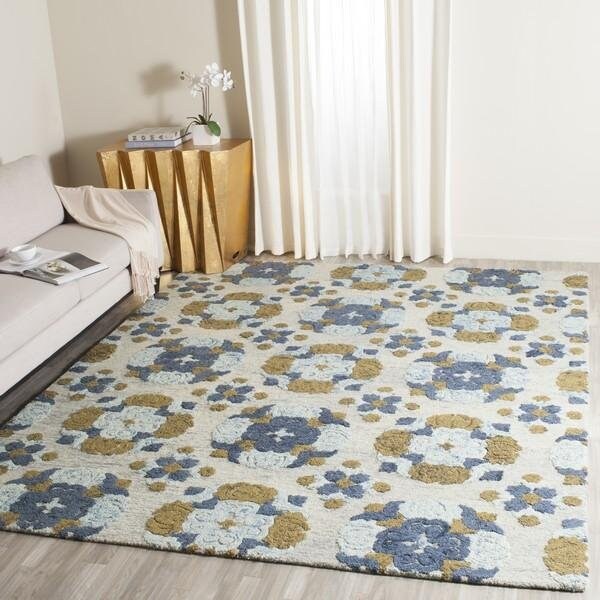 Safavieh Blossom Hand Tufted Small Rectangle Area Rug, Beige and Multicolor - 4 x 6 ft. - BLM403A-4