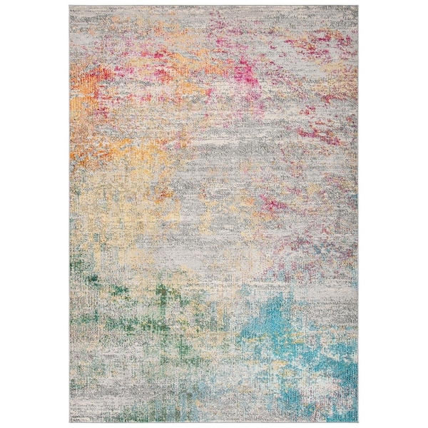 Safavieh Madison Power Loomed Runner Area RugGrey & Gold 2 ft.2 in. x 4 ft. - MAD440F-24