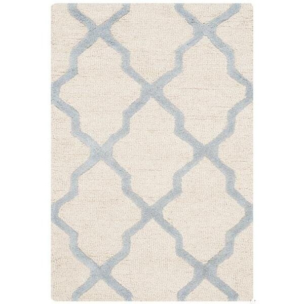 Safavieh Cambridge Hand Tufted Rectangle Rug- Ivory - Light Blue- 2 x 3 ft. - CAM121F-2