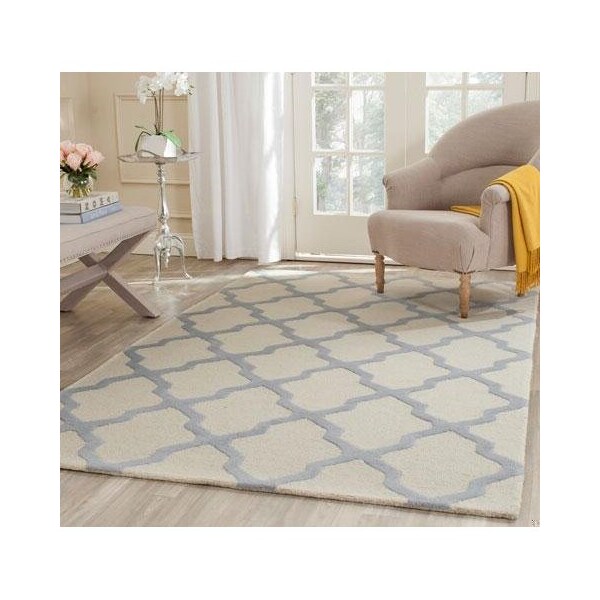 Safavieh Cambridge Hand Tufted Rectangle Rug- Ivory - Light Blue- 2 x 3 ft. - CAM121F-2