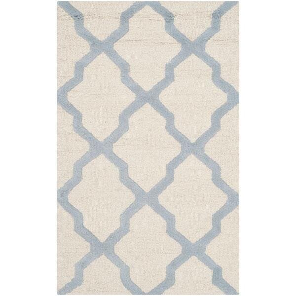 Safavieh Cambridge Hand Tufted Rectangle Rug- Ivory - Light Blue- 2 x 3 ft. - CAM121F-2