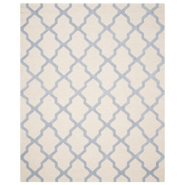 Safavieh Cambridge Hand Tufted Rectangle Rug- Ivory - Light Blue- 2 x 3 ft. - CAM121F-2