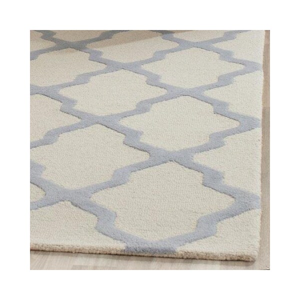 Safavieh Cambridge Hand Tufted Rectangle Rug- Ivory - Light Blue- 2 x 3 ft. - CAM121F-2