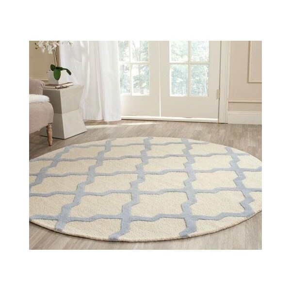 Safavieh Cambridge Hand Tufted Rectangle Rug- Ivory - Light Blue- 2 x 3 ft. - CAM121F-2