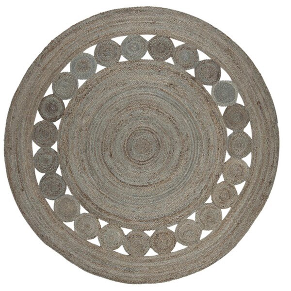 Safavieh 6 x 6 ft. Round Natural Fiber Hand Woven Rug, Grey - NF364C-6R