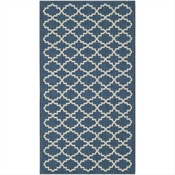 Safavieh 2 Ft. X 3 Ft. -7 In. Accent Indoor-Outdoor Courtyard- Navy And Beige- Machine Made Rug - CY6919-268-2