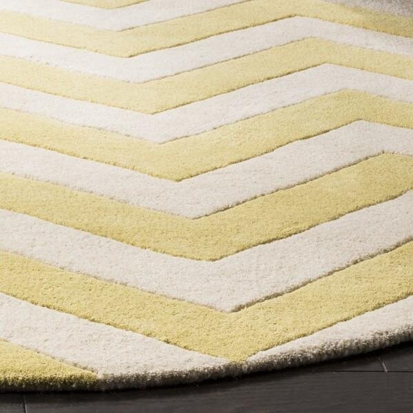 Safavieh Chatham Hand Tufted Runner Rug- Light Gold - Ivory- 2 ft. 3 in. x 5 ft. - CHT715L-25