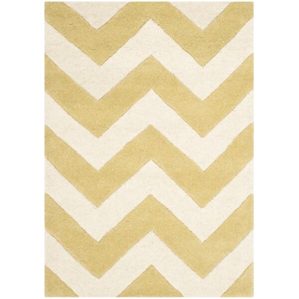 Safavieh Chatham Hand Tufted Runner Rug- Light Gold - Ivory- 2 ft. 3 in. x 5 ft. - CHT715L-25