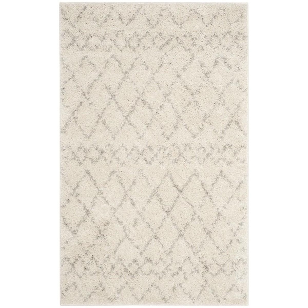 Safavieh Berber Shag Accent Area Rug, Cream and Light Grey - 3 x 5 ft. - BER165C-3