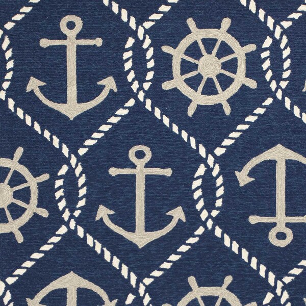 Homeroots 2 ft. x 3 ft. UV-Treated Polypropylene Navy Area Rug - 353302